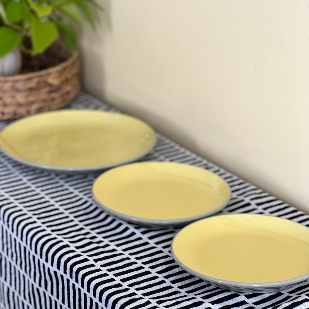 Vintage new Herkerware yellow dishes